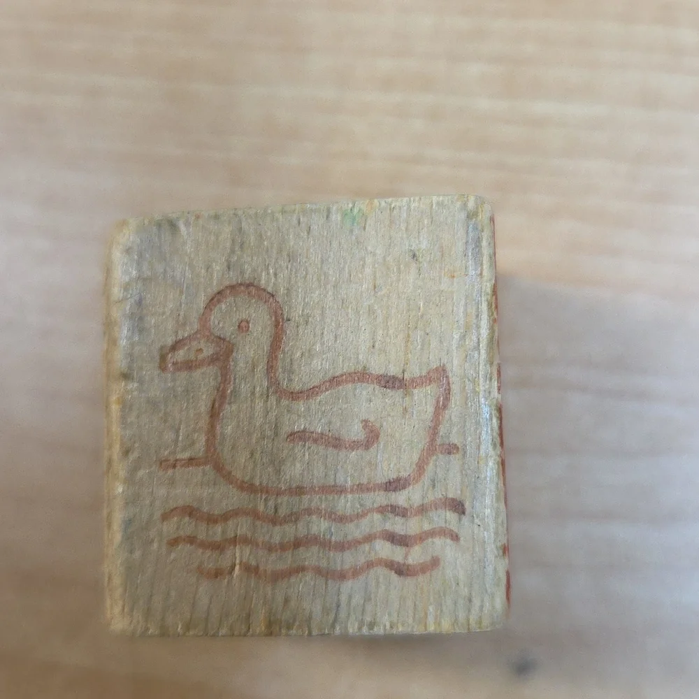 28 Vtg Wooden Alphabet Building‎ Blocks